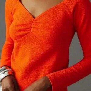 Antropology Maeve Orange Sweetheart Top sz  Medium- Never Worn